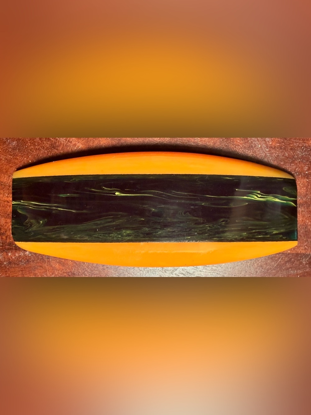 ESTATE PIECE : Vintage Butterscotch and Marbled Bakelite Brooch